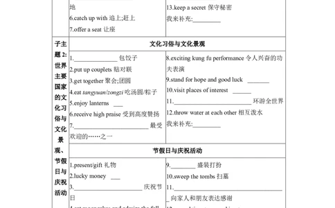2026年中考英语专题复习（人教版）主题九跨文化交际与节假日活动学案（含答案）_中考复习资料_语数英物化_3英语中考复习_2026年中考复习（更新中）