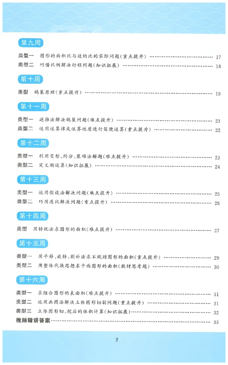六下数学阳光同学思维提优_2026春人教数学《阳光同学课时优化作业》_6下《阳光同学课时优化作业》数学人教版26春