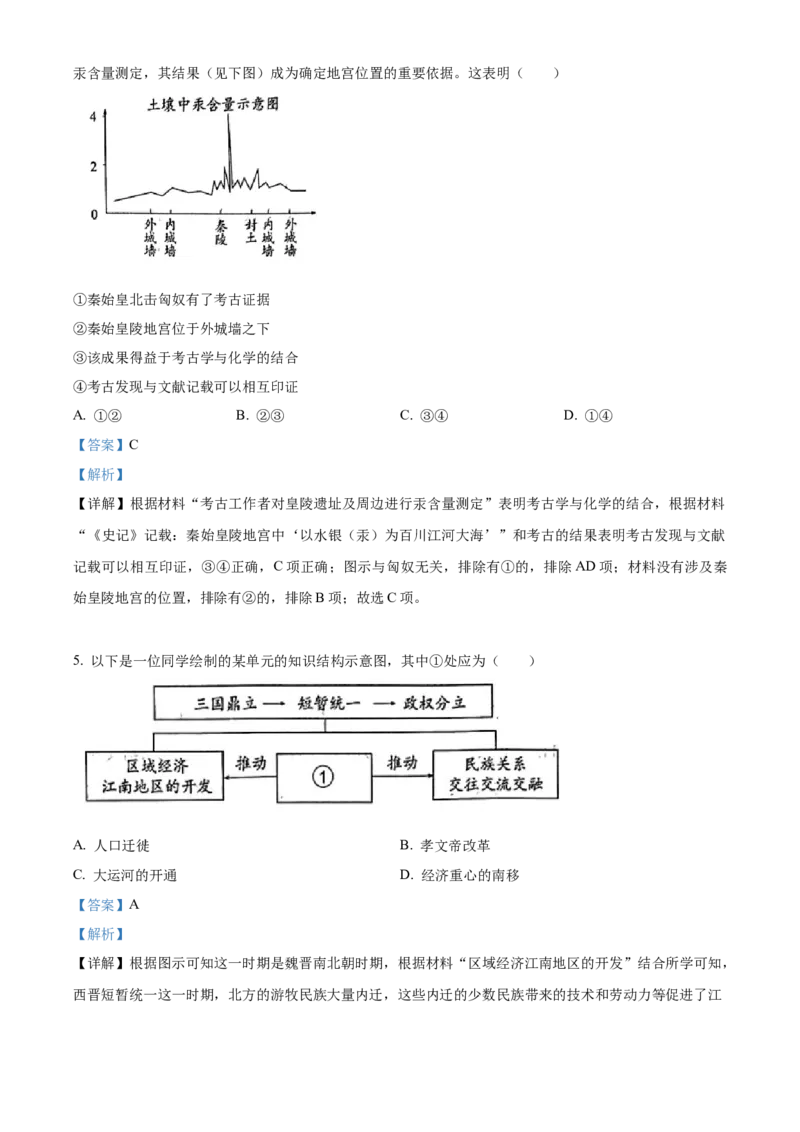 精品解析：2023年北京市中考历史真题（解析版）_new_8历史中考复习_2025年中考复习资料_中考真题（近三年）_2023中考历史真题