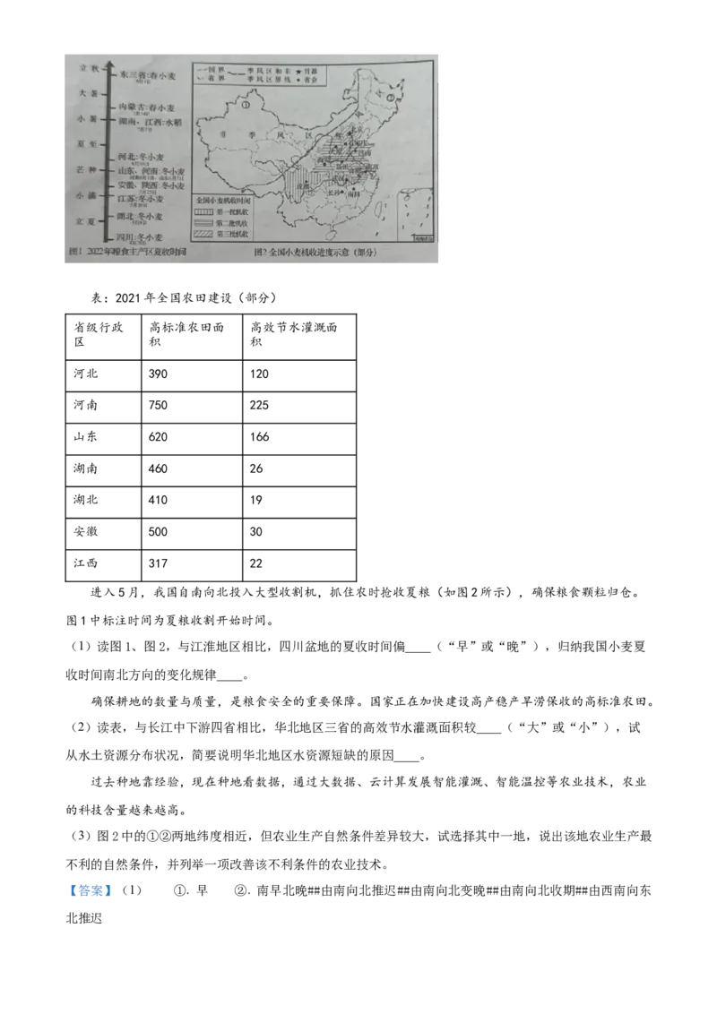 精品解析：2023年湖南省长沙市中考地理真题（解析版）_new_7地理中考复习_2025中考复习资料_中考真题（近三年）_2023中考地理真题