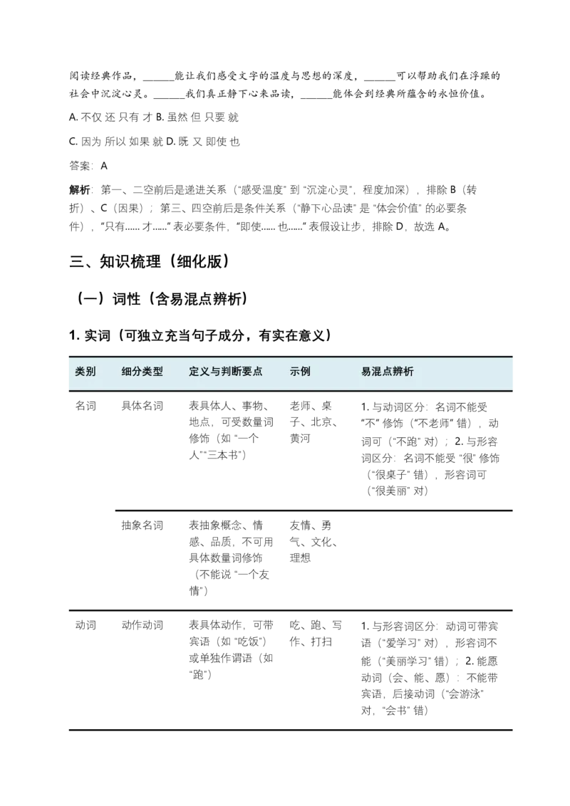 2026年中考语文一轮复习讲义：语法知识（全国通用）（含答案解析）_中考复习资料_语数英物化_1语文中考复习_2026年中考复习（更新中）_2026年全国中考语文一轮复习讲义