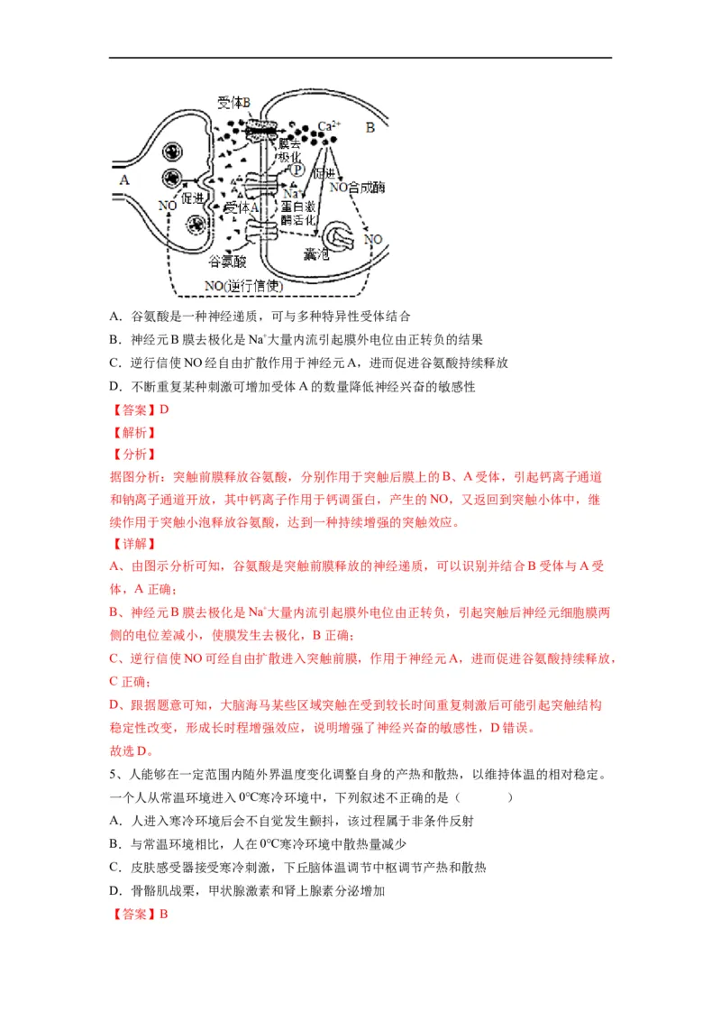重难点14神经-体液-免疫调节（解析版）_通用版（老高考）复习资料_2023年复习资料_专项复习_2023年高考生物热点&middot;重点&middot;难点专练（全国通用）
