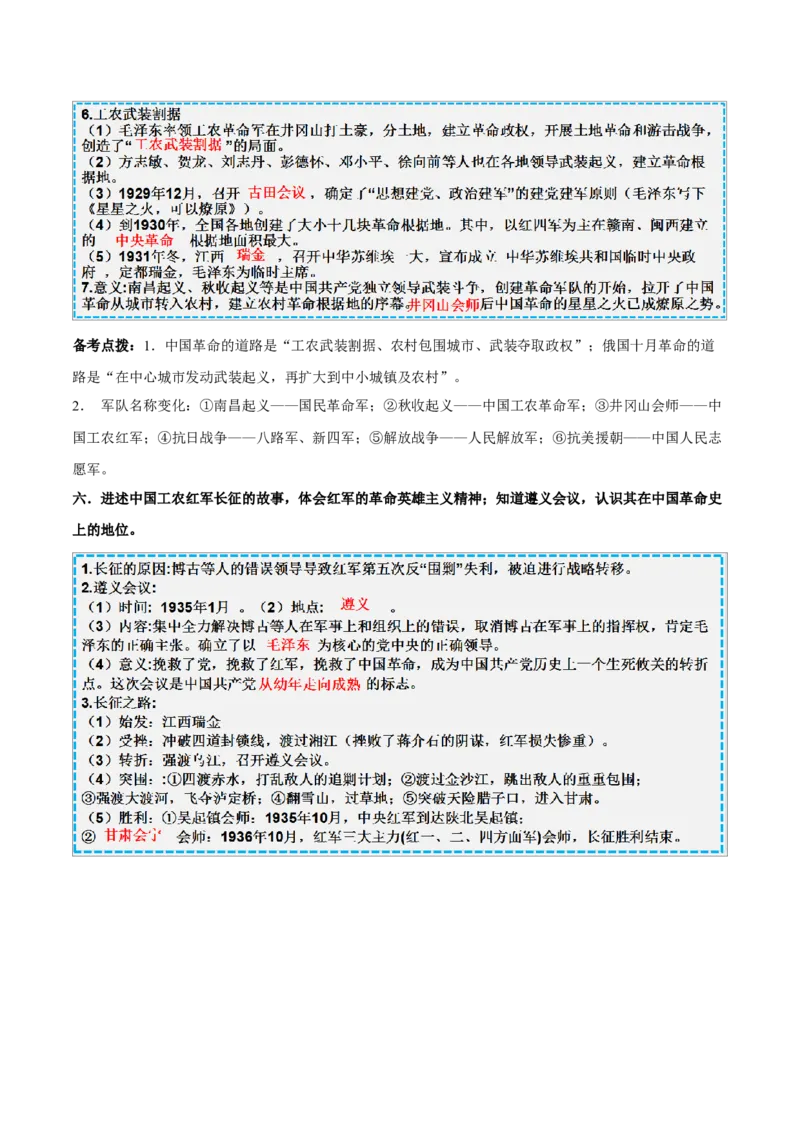 重难点07新民主主义革命的开始、从国共合作到国共对立（解析版）_8历史中考复习_2023年中考复习资料_专项复习_冲刺中考2023年历史时事热点抢分集训+重难点抢分攻略