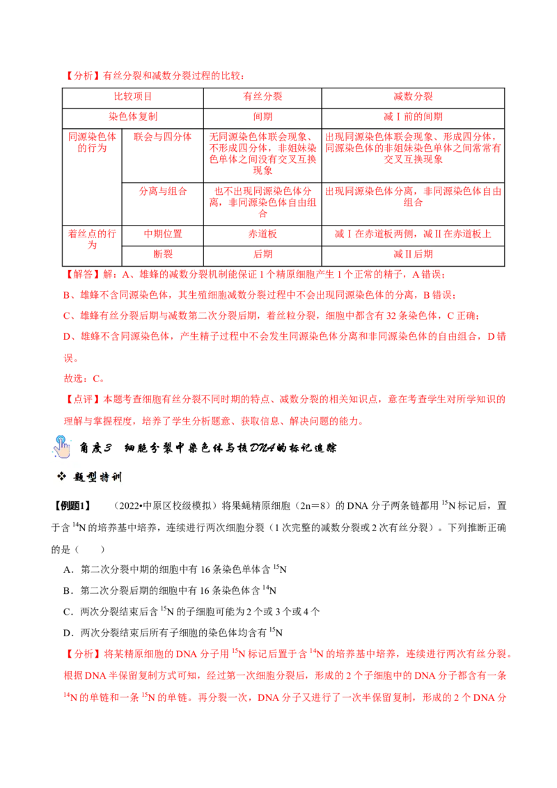 题型10构建模型，解减数分裂疑难问题（题型归纳）（解析版）_新高考复习资料_2023年新高考复习资料_二轮复习_技巧点拨备战2023年高考生物二轮题型复习讲解286731240