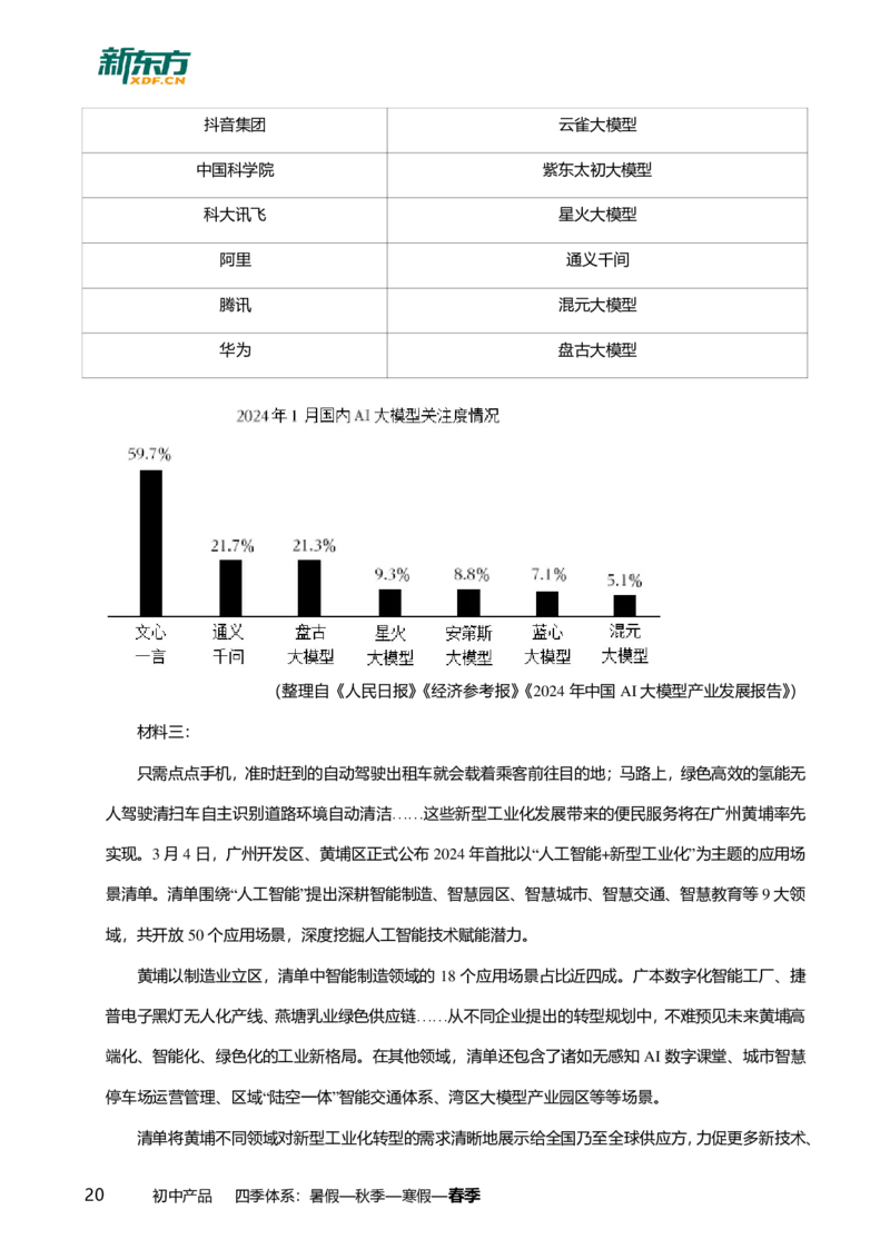2024年广东省广州市黄埔区中考语文一模试卷-解析版_初中近3年全区全科一模真题_2024年广州初三一模各区全科真题卷（70份）_语文2024年广州中考一模