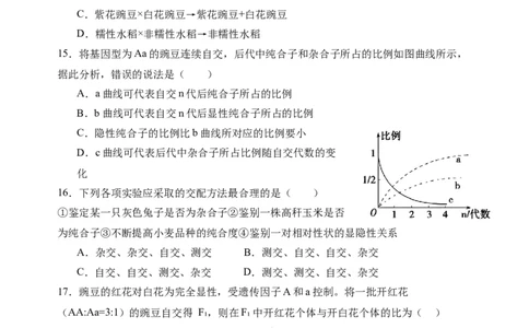 高一下学期生物第一次月考试卷_2025年03月试卷_0321云南省玉溪市一中2024-2025学年高一下学期3月月考试题_云南省玉溪市一中2024-2025学年高一下学期3月月考试题生物Word版含答案