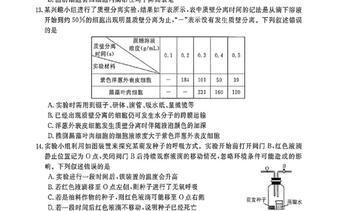 钦州2025-2026秋季期末高一生物试卷_2026年02月高一试卷_260205广西钦州市2025-2026高一上学期期末教学质量检测