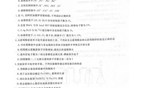 高一化学_2025年03月试卷_0312安徽省亳州市涡阳县2024-2025学年高一上学期1月期末考试_安徽省亳州市涡阳县2024-2025学年高一上学期1月期末考试化学PDF版含解析