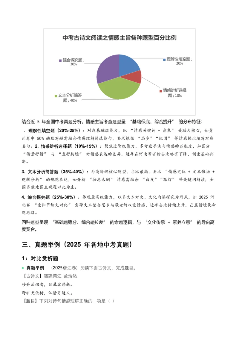 2026年全国中考语文一轮复习讲义：古诗文阅读之情感主旨（全国适用）(含答案解析）_中考复习资料_语数英物化_1语文中考复习_2026年中考复习（更新中）_2026年全国中考语文一轮复习讲义