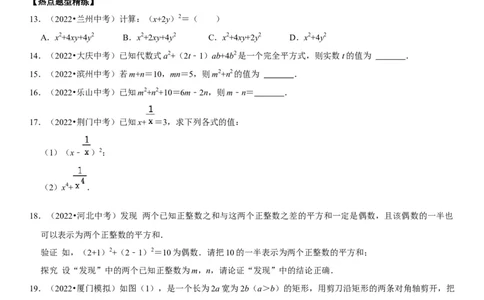 专题04整式运算（原卷版）-2023年中考数学一轮复习高频考点精讲精练（全国通用）_中考复习资料_语数英物化_2数学中考复习_2023年中考复习资料_一轮复习