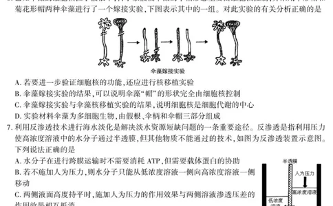 陕西省咸阳市实验中学2025-2026学年高一上学期第三次质量检测生物试卷_2026年01月高一试卷_260109陕西省咸阳市实验中学2025-2026学年高一上学期第三次质量检测（全）