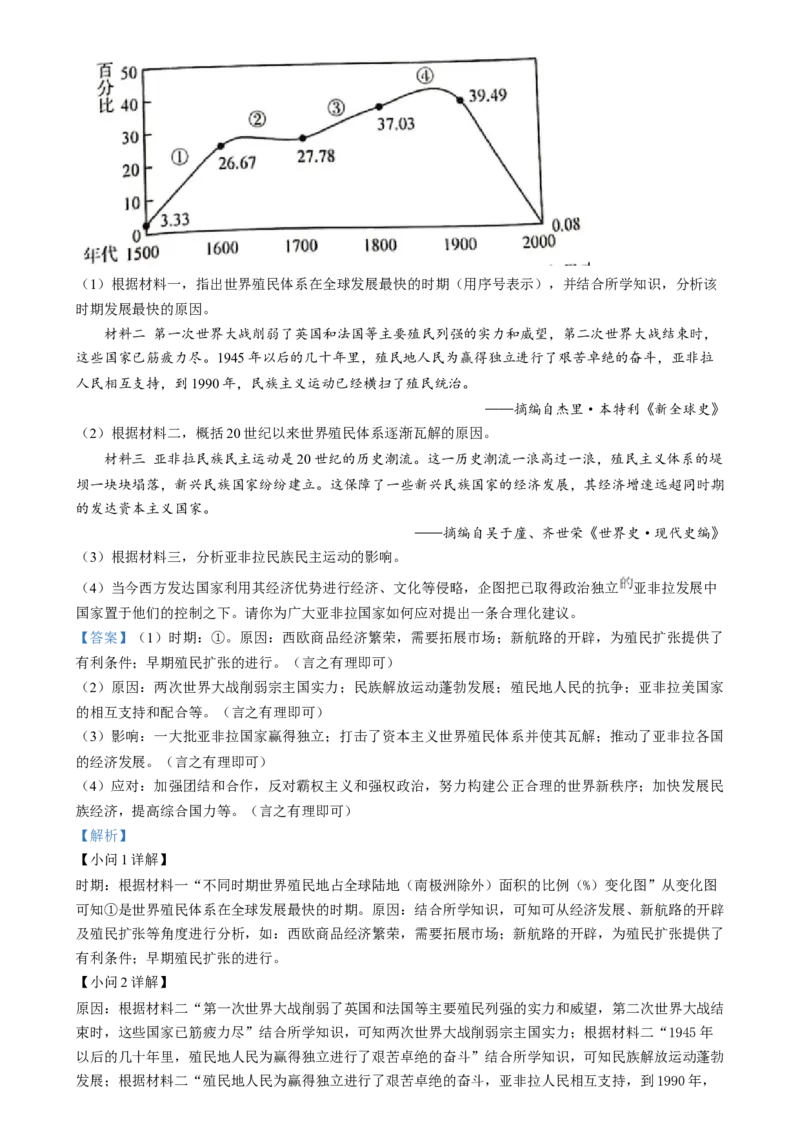 精品解析：2024年四川省眉山市中考文科综合试题-初中历史（解析版）_new_8历史中考复习_2025年中考复习资料_中考真题（近三年）_2024中考历史真题