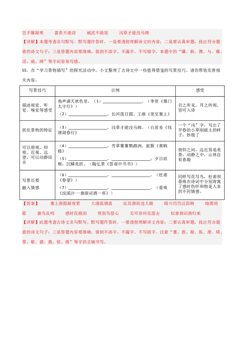 21+八年级上册古诗文默写强化训练-2025年中考语文古诗文默写背诵与强化训练_中考复习资料_语数英物化_1语文中考复习_2025年中考资料_2025年中考语文古诗文默写背诵与强化训练
