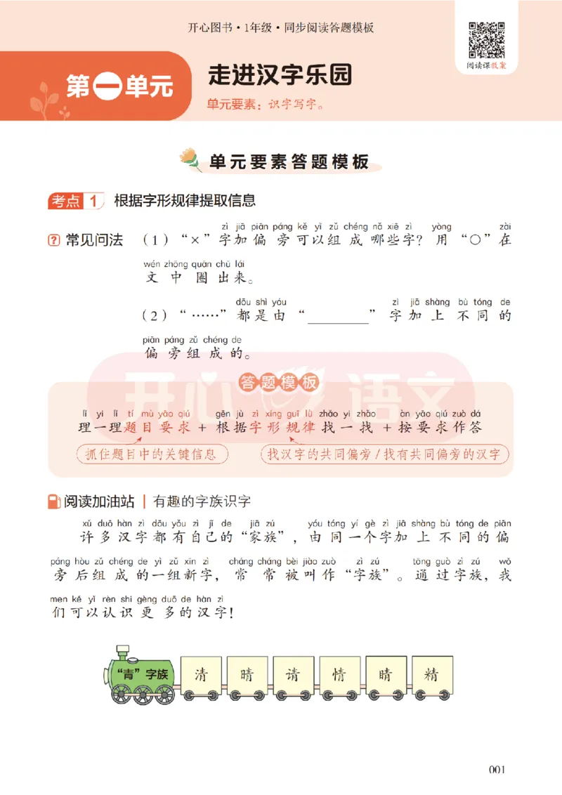 1下同步阅读答题模板-模板+例题+真题（试阅）_2026春小学教辅大合集_13-26春《开心》系列_同步阅读答题模板(1-8年级下册)