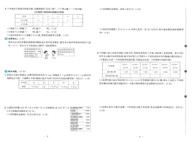 六下数学阳光同学学习力评价_2026春人教数学《阳光同学课时优化作业》_6下《阳光同学课时优化作业》数学人教版26春