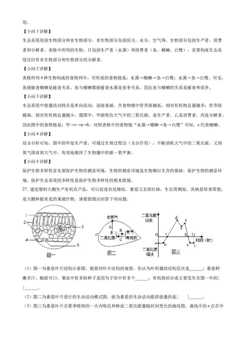 精品解析：2023年山东省临沂市中考生物真题（解析版）_new_6生物中考复习_2025中考复习资料_中考真题（近三年）_2023年生物中考真题