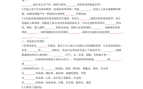 重难点09健康地生活-2023年中考生物热点&middot;重点&middot;难点专练（全国通用）（原卷版）_6生物中考复习_2023年中考复习资料_专项复习_2023年中考生物热点&middot;重点&middot;难点专练（全国通用）