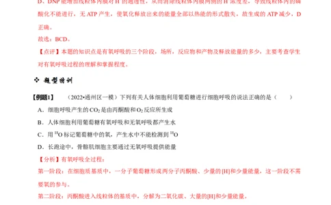 题型5从物质与能量视角探索细胞呼吸（题型归纳）（解析版）_新高考复习资料_2023年新高考复习资料_二轮复习_技巧点拨备战2023年高考生物二轮题型复习讲解286731240