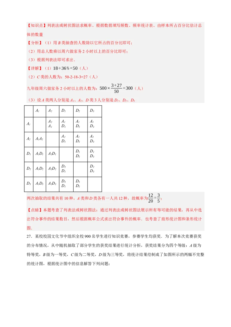 专题01统计（分层训练）-2026年中考数学总复习重难考点强化训练（全国通用）(解析版）_中考复习资料_语数英物化_2数学中考复习_2026年中考复习（更新中）