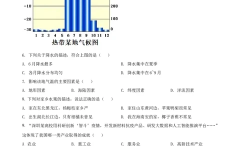 精品解析：2022年辽宁省营口市中考地理真题（原卷版）_7地理中考复习_2025中考复习资料_中考真题（近三年）_2022年中考地理试卷104份_精品解析：2022年辽宁省营口市中考地理真题