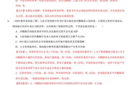 题型5从物质与能量视角探索细胞呼吸（题型集训）（解析版）_新高考复习资料_2023年新高考复习资料_二轮复习_技巧点拨备战2023年高考生物二轮题型复习讲解286731240