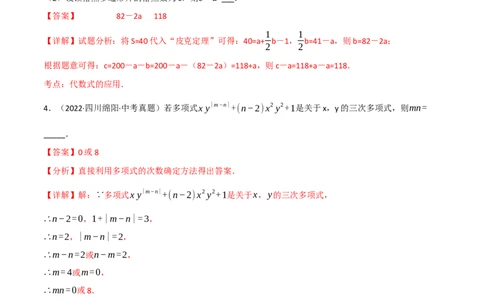 专题02整式及因式分解（10个高频考点）（强化训练）（全国通用）（解析版）_中考复习资料_语数英物化_2数学中考复习_2023年中考复习资料_专项复习