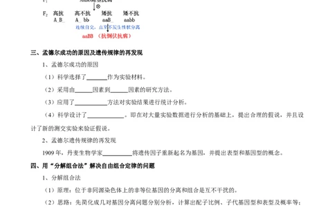 题型12基因的自由组合定律（核心知识）-技巧点拨备战2023年高考生物二轮题型复习讲解（原卷版）_新高考复习资料_2023年新高考复习资料_二轮复习