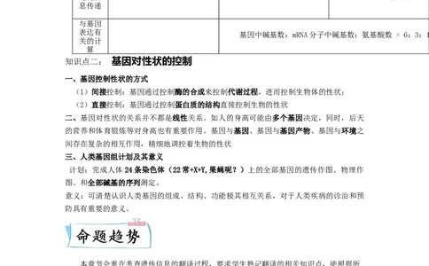 重难点11基因的表达（原卷版）_通用版（老高考）复习资料_2023年复习资料_专项复习_2023年高考生物热点&middot;重点&middot;难点专练（全国通用）