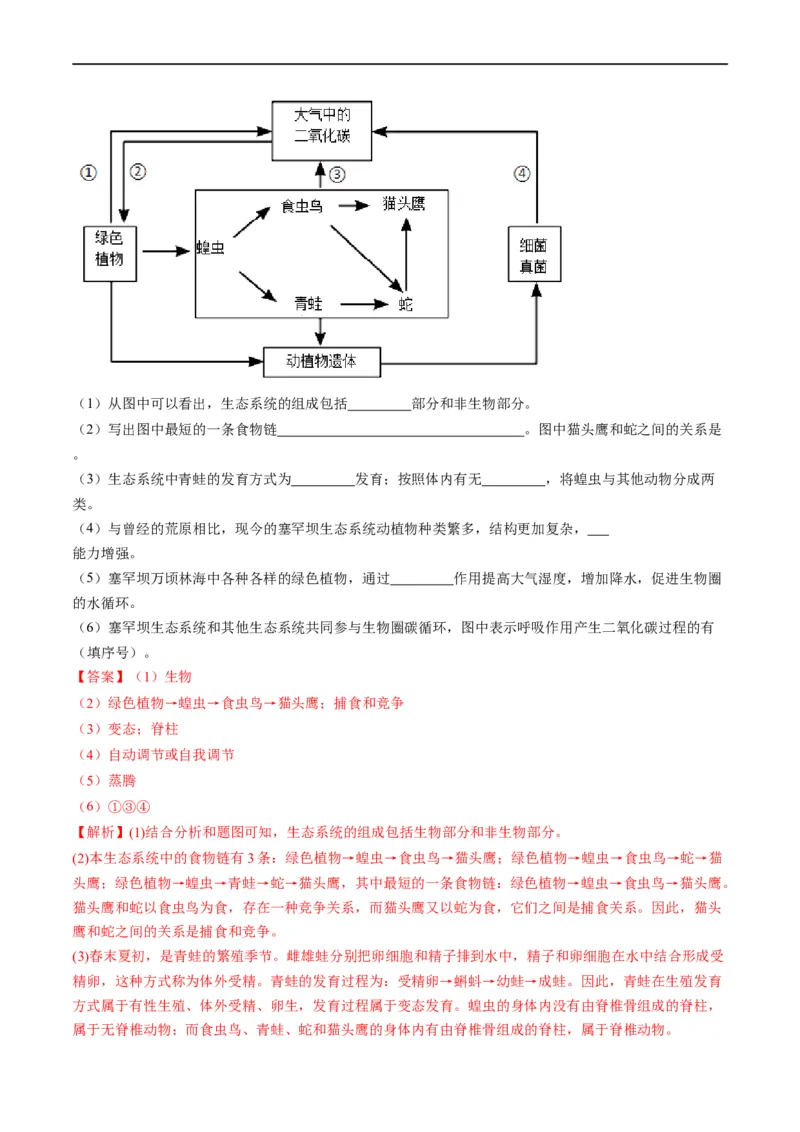重难点03生物与环境-2023年中考生物热点&middot;重点&middot;难点专练（全国通用）（解析版）_6生物中考复习_2023年中考复习资料_专项复习_2023年中考生物热点&middot;重点&middot;难点专练（全国通用）