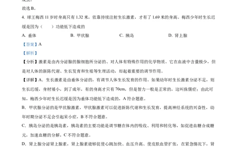 精品解析：2023年山东省烟台市中考生物真题（解析版）_new_6生物中考复习_2025中考复习资料_中考真题（近三年）_2023年生物中考真题