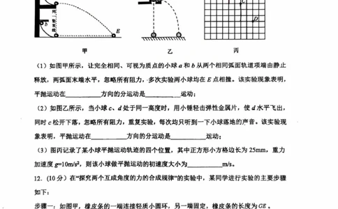 问津教育联合体2025年高一3月联考物理_2025年03月试卷_0324湖北省问津教育联合体2024-2025学年高一下学期3月联考