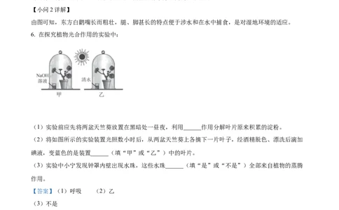 精品解析：2022年浙江省宁波市中考生物真题（解析版）_6生物中考复习_2025中考复习资料_中考真题（近三年）_2022年生物中考真题114份_精品解析：2022年浙江省宁波市中考生物真题