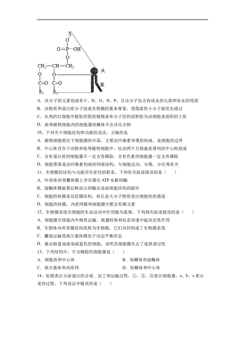 重难点03细胞器、细胞膜与细胞核（原卷版）_通用版（老高考）复习资料_2023年复习资料_专项复习_2023年高考生物热点&middot;重点&middot;难点专练（全国通用）