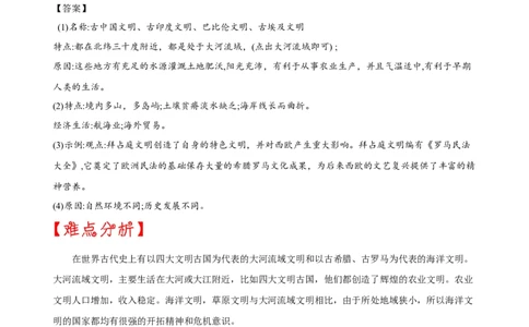 重难点01+++自然地理环境对古代文明走向的影响-2023年中考历史热点&middot;重点&middot;难点专练（全国通用）_8历史中考复习_2023年中考复习资料_专项复习