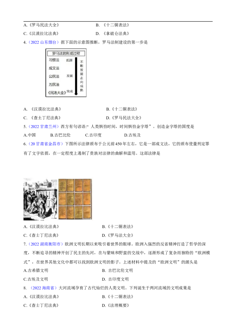 重难点01+++自然地理环境对古代文明走向的影响-2023年中考历史热点&middot;重点&middot;难点专练（全国通用）_8历史中考复习_2023年中考复习资料_专项复习