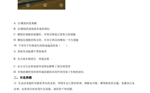 精品解析：2022年江苏省徐州市中考生物真题（原卷版）_6生物中考复习_2025中考复习资料_中考真题（近三年）_2022年生物中考真题114份_精品解析：2022年江苏省徐州市中考生物真题