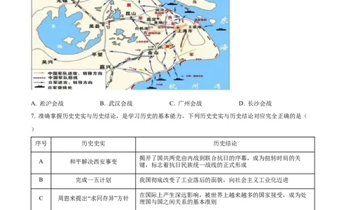 精品解析：2022年湖北省江汉油田、潜江、天门、仙桃市初中学业水平考试中考历史真题（原卷版）_8历史中考复习_2025年中考复习资料_中考真题（近三年）_2022年中考历史试卷114份