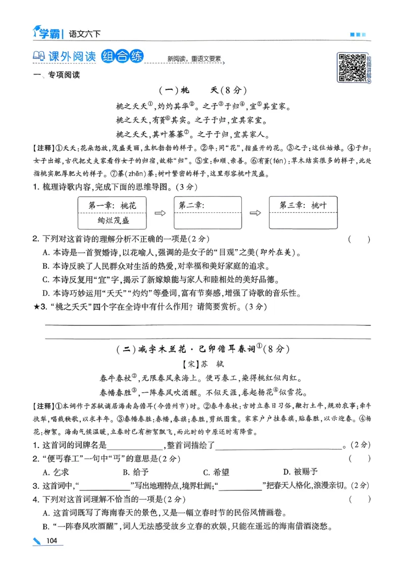 26春六下五星学霸语文_2026春人教语文《五星学霸》_26春《五星学霸》语文6下
