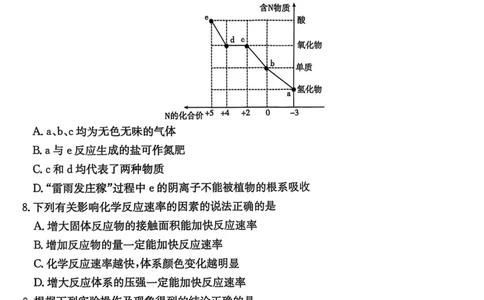 高一化学_2025年05月试卷_0529河北省保定市名校联盟2024-2025学年高一下学期4月期中考试_河北省保定市名校联盟2024-2025学年高一下学期4月期中化学试题（PDF版含答案）