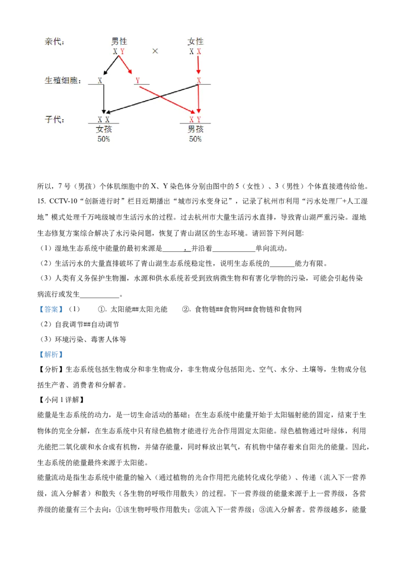 精品解析：2022年湖北省恩施州中考生物真题（解析版）_6生物中考复习_2025中考复习资料_中考真题（近三年）_2022年生物中考真题114份_精品解析：2022年湖北省恩施州中考生物真题