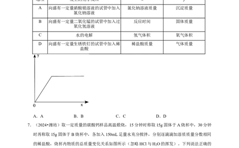 2026年中考化学一轮复习坐标图像题（含解析）_中考复习资料_语数英物化_5化学中考复习_2026年中考复习（更新中）_备考2026年中考化学一轮复习--题型专题