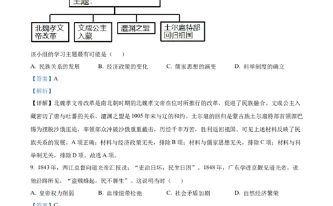 精品解析：2022年广东省广州市中考历史真题（解析版）_8历史中考复习_2025年中考复习资料_中考真题（近三年）_2022年中考历史试卷114份_精品解析：2022年广东省广州市中考历史真题