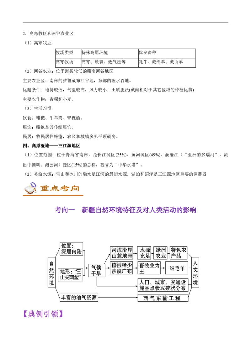 考点21西北地区和青藏地区-备战2023年中考地理考点一遍过_7地理中考复习_2023年中考复习资料_专项复习_2023年中考地理考点一遍过-----