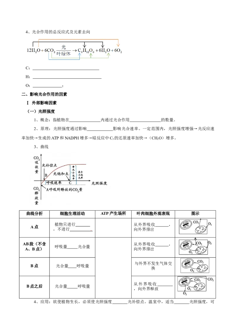 题型6从物质与能量视角探索光合作用（核心知识）（原卷版）_新高考复习资料_2023年新高考复习资料_二轮复习_技巧点拨备战2023年高考生物二轮题型复习讲解286731240