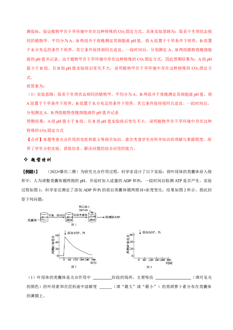 题型7光合作用与细胞呼吸相关的实验探究（题型归纳）（解析版）_新高考复习资料_2023年新高考复习资料_二轮复习_技巧点拨备战2023年高考生物二轮题型复习讲解286731240