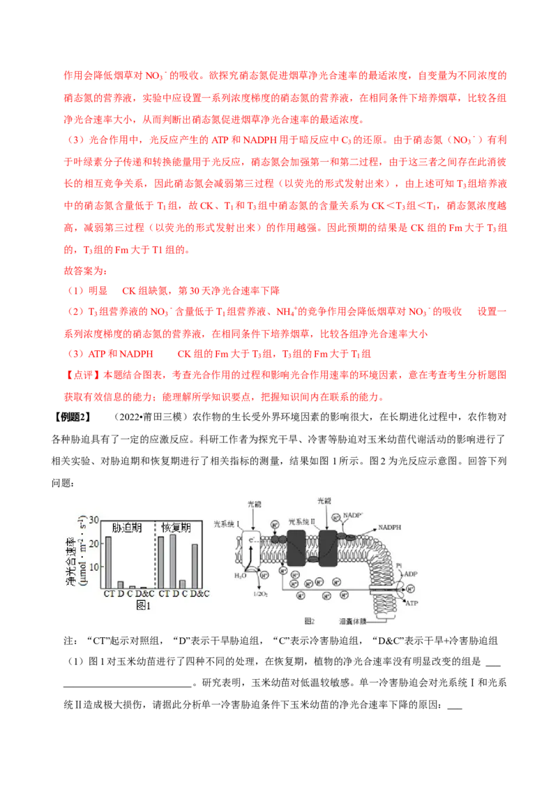 题型7光合作用与细胞呼吸相关的实验探究（题型归纳）（解析版）_新高考复习资料_2023年新高考复习资料_二轮复习_技巧点拨备战2023年高考生物二轮题型复习讲解286731240
