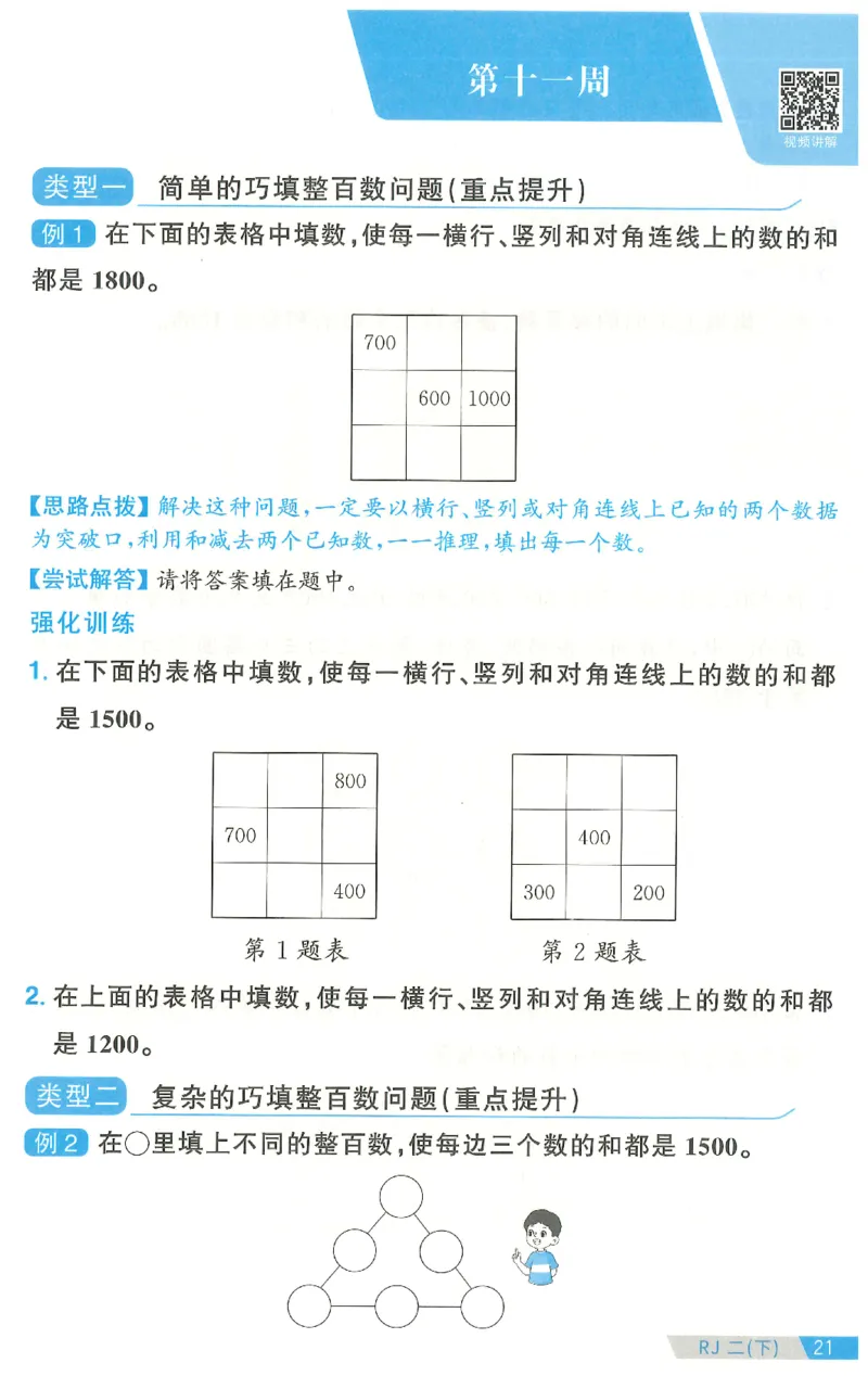二下数学阳光同学思维提优_2026春人教数学《阳光同学课时优化作业》_2下《阳光同学课时优化作业》数学人教版26春