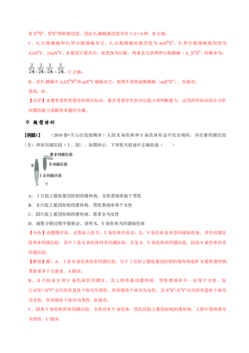 题型13伴性遗传的经典题型（题型归纳）（解析版）_新高考复习资料_2023年新高考复习资料_二轮复习_技巧点拨备战2023年高考生物二轮题型复习讲解286731240