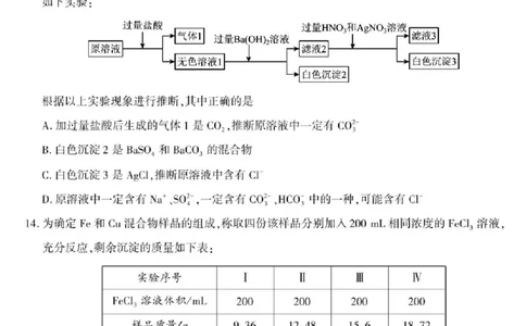 陕西省咸阳市实验中学2025-2026学年高一上学期第二次质量检测化学试卷含答案_2025年12月高一试卷_251208陕西省咸阳市实验中学2025-2026学年高一上学期第二次质量检测（全）
