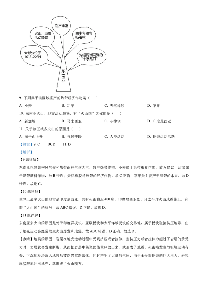 精品解析：2022年广西贺州市中考地理真题（解析版）_7地理中考复习_2025中考复习资料_中考真题（近三年）_2022年中考地理试卷104份_精品解析：2022年广西贺州市中考地理真题